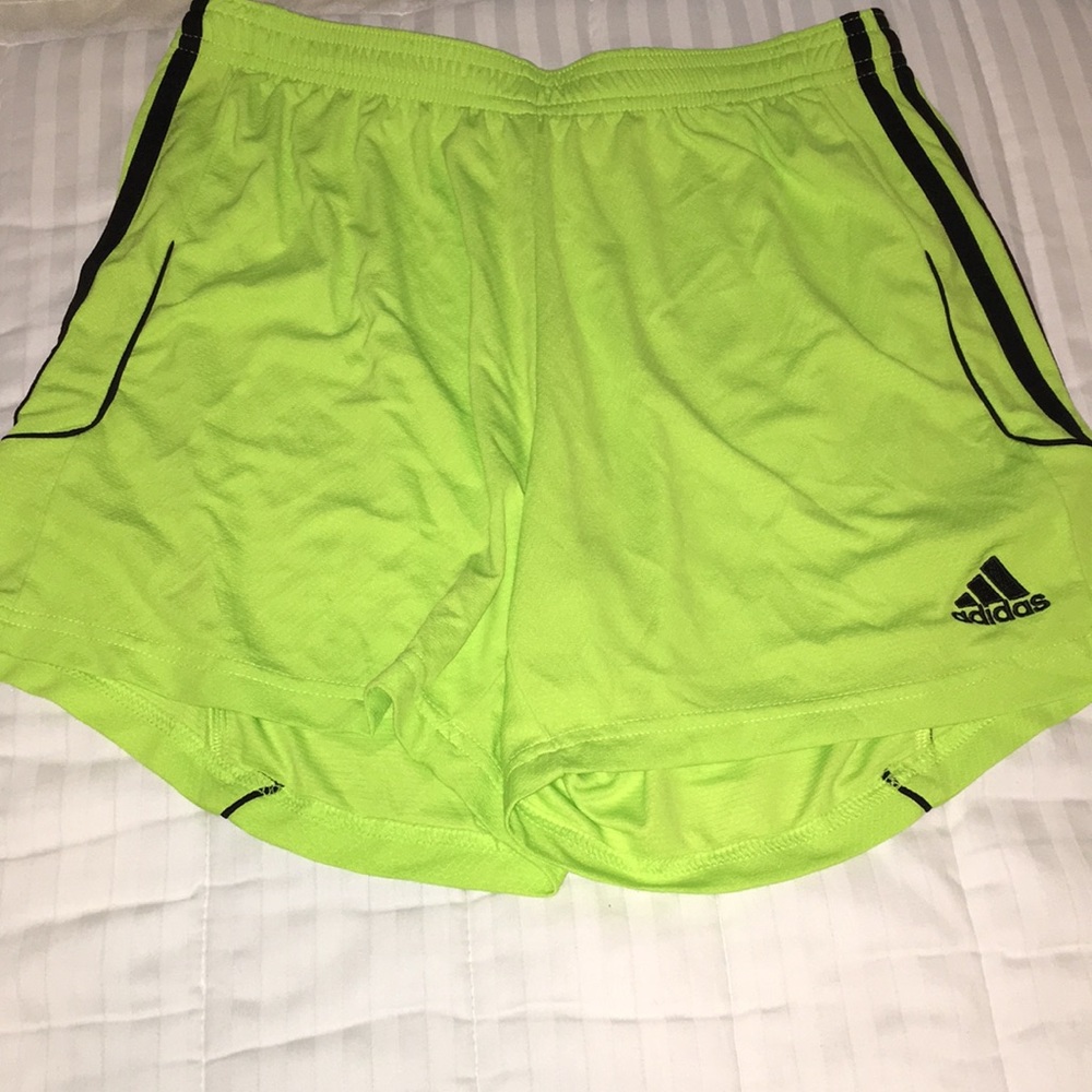LIME GREEN ADIDAS SHORTS